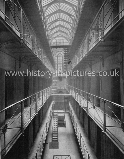 The Galleries in Newgate Prison, London. c.1890's